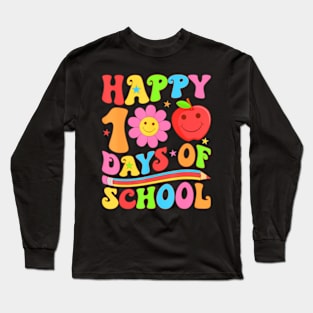 Happy 100Th Day Of School Teacher 100Days Of School Boy Girl Long Sleeve T-Shirt